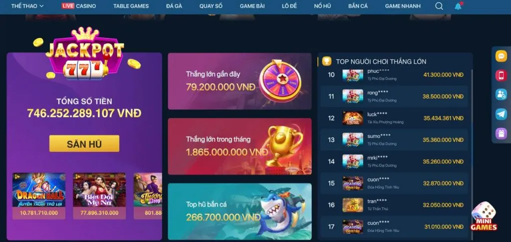 Đa dạng trò chơi Happyluke